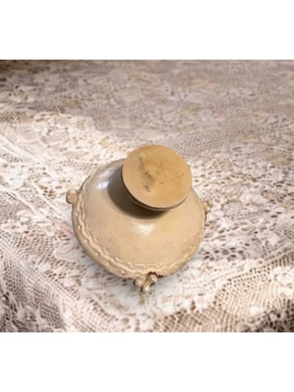 Antique Celluloid Figural Fruit Compote Retractable Tape Measure | Working Vinta - Picture 6 of 6